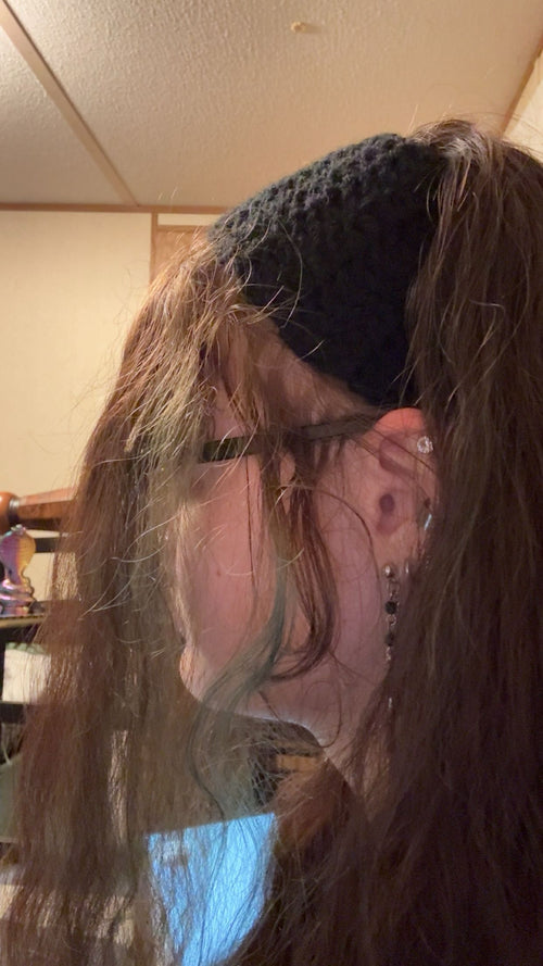 Black Crochet Headband